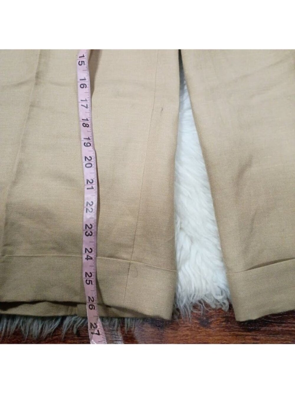 Lauren Ralph Lauren Beige Linen-Blend Wide-Leg Cropped Pants Size 12 - Picture 11 of 14